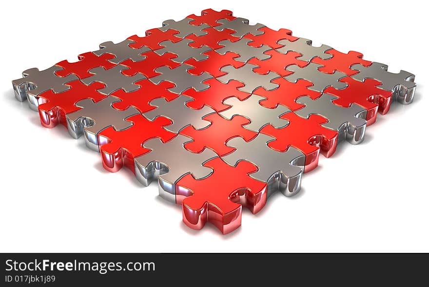 Color Jigsaw Puzzle on white background