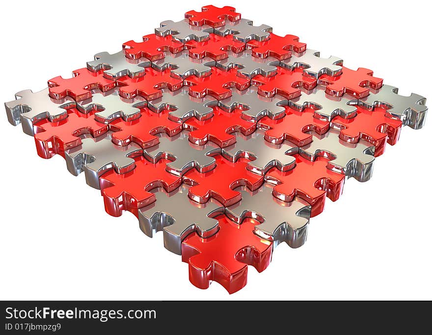 Color Jigsaw Puzzle on white background