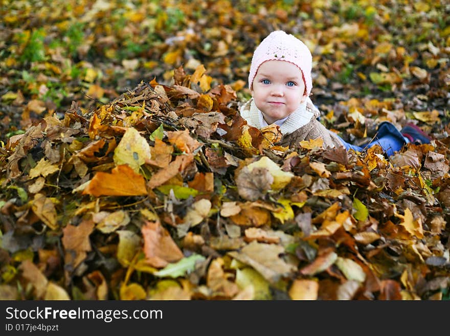 Baby With Leaves