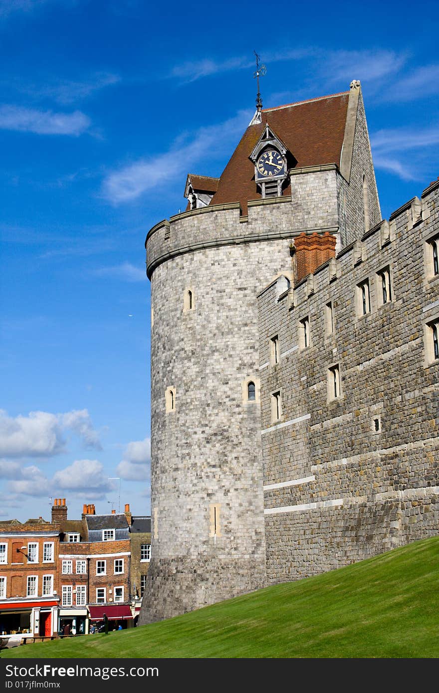 Tower of Windsor castle in Great Britain