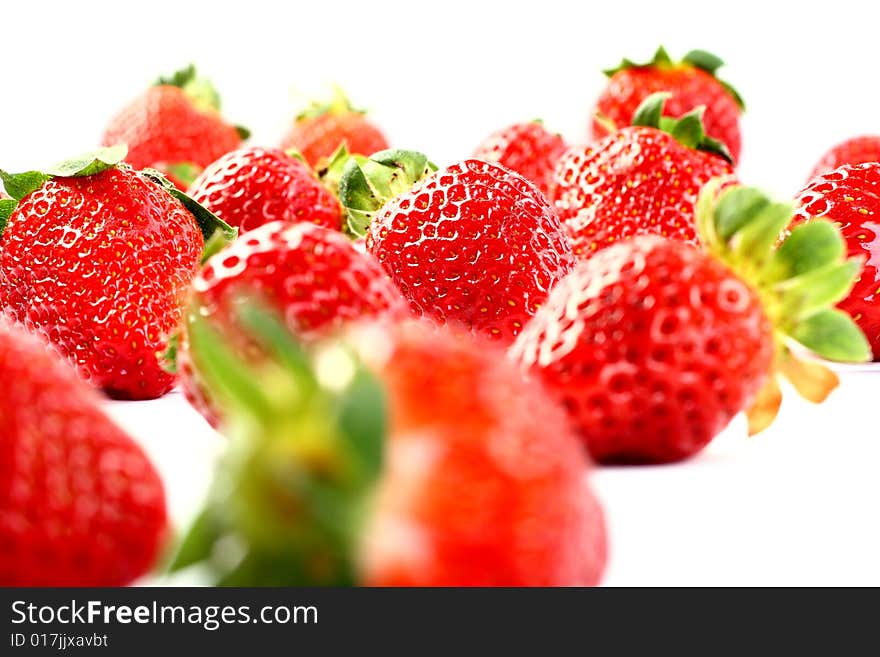 Isolated fruits - Strawberries on white background