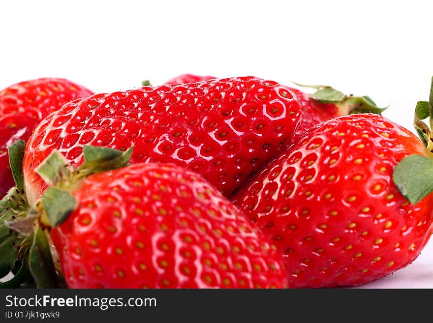 Isolated fruits - Strawberries on white background