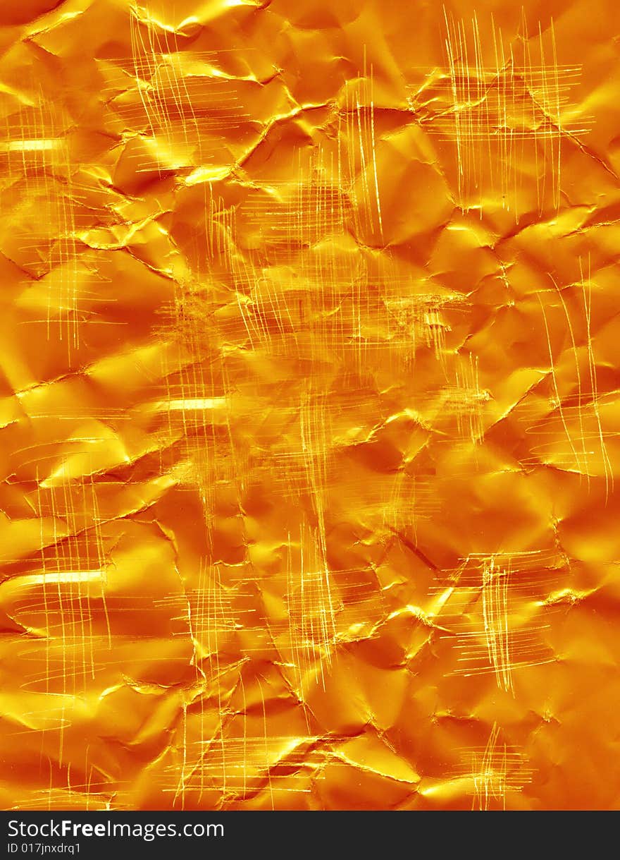 Abstract background Crushed gold paper