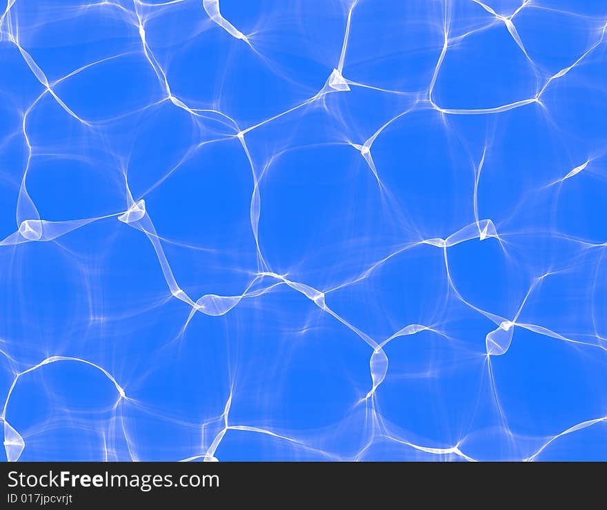 Underwater fractal caustic texture, white and blue. Underwater fractal caustic texture, white and blue