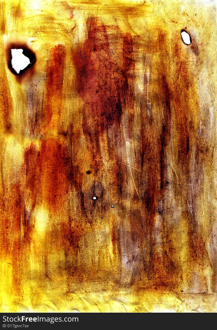 Abstract background with brown and yellow stains