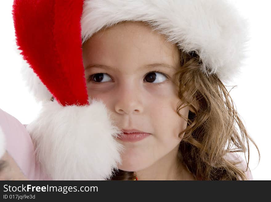 Little Girl Wearing Christmas Hat