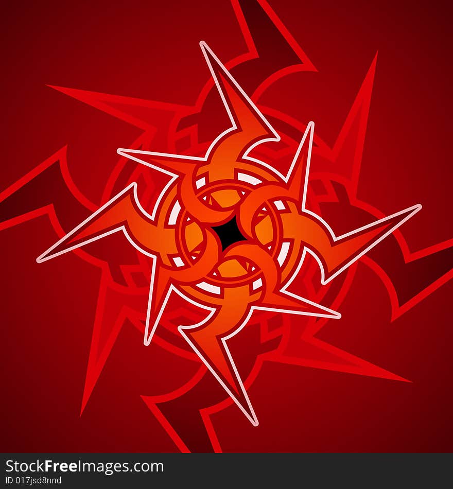 Vector illustration of celtic  ornament abstract pattern on the red background. Vector illustration of celtic  ornament abstract pattern on the red background