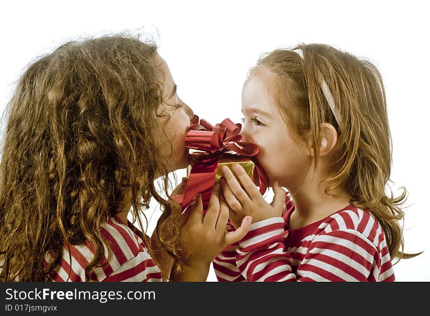 Two girls and present