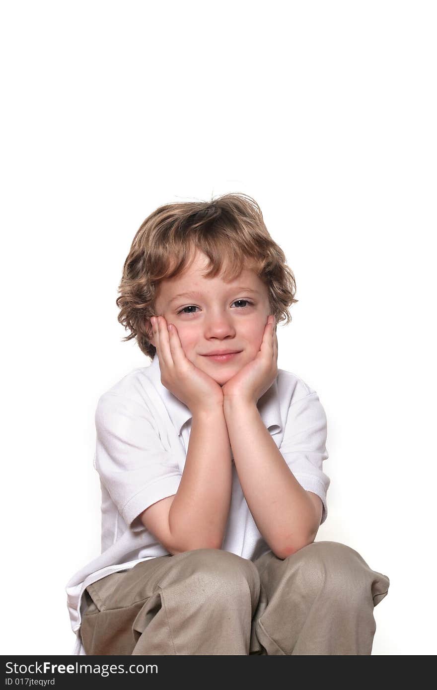 Shot of a four year old boy on white. Shot of a four year old boy on white