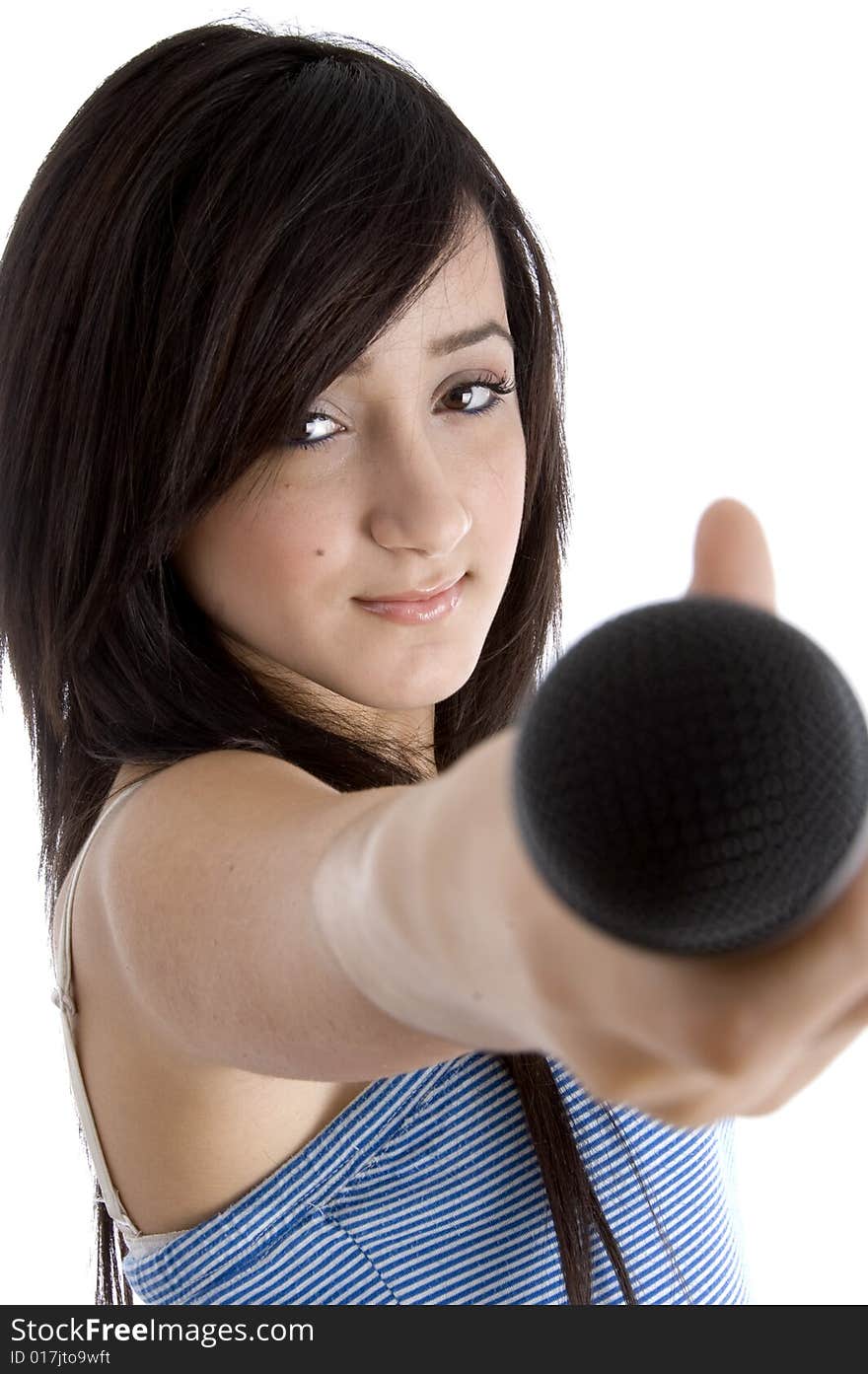 Girl Showing Microphone