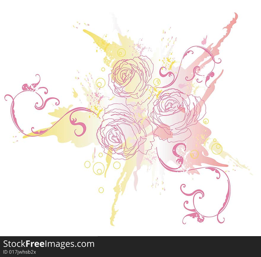 Illustration of a floral background