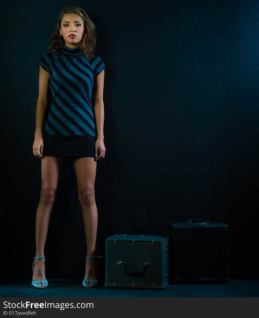 A young female model, photographed in the studio.