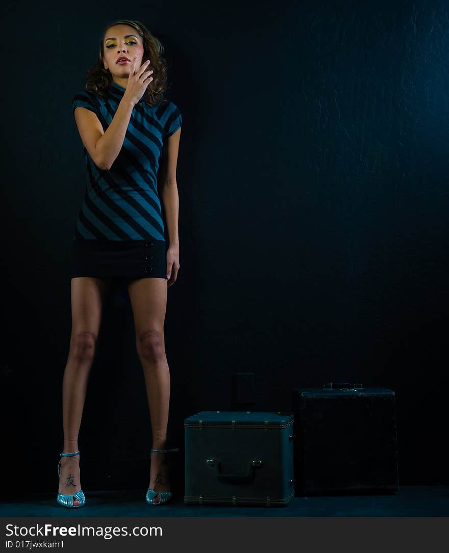 A young female model, photographed in the studio.