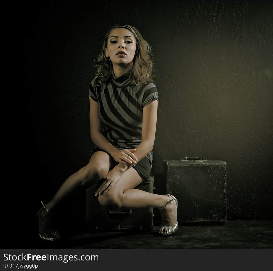 A young female model, photographed in the studio.