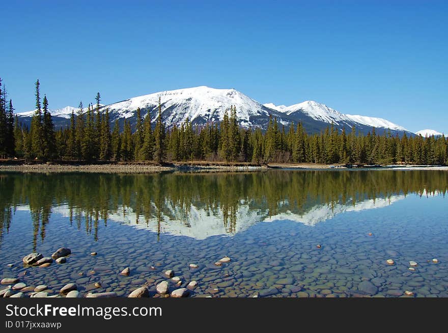 Athabasca river in Jasper, Canada