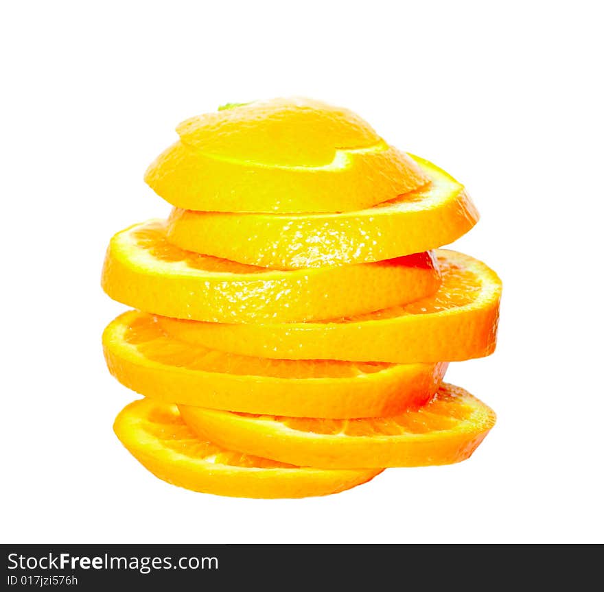 Isolated  orange on the white background