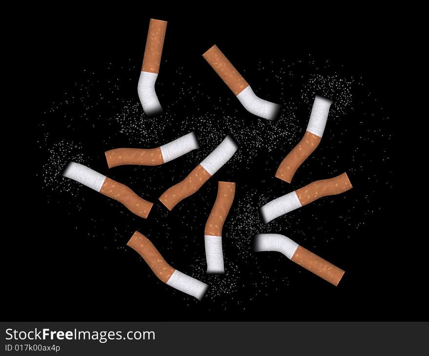 Used cigarette butts