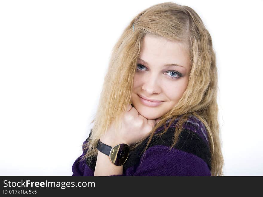 Cute Blonde Girl Portrait. Horizontal. Cute Blonde Girl Portrait. Horizontal