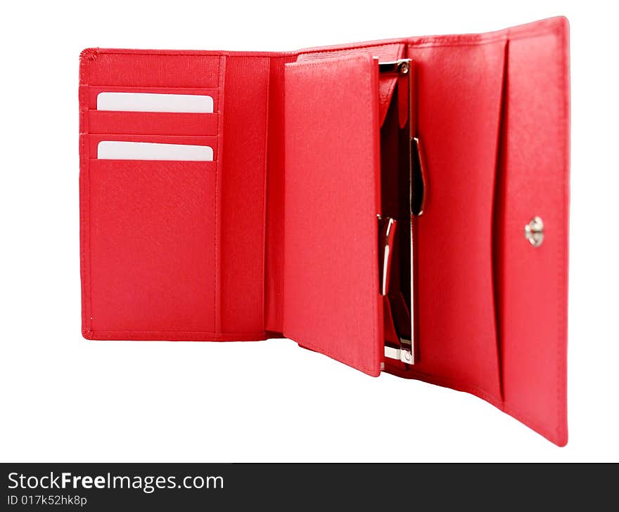 Red Empty Purse isolated from white background