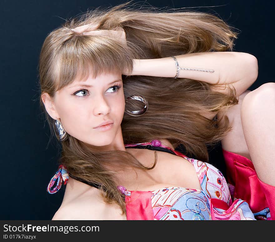 Fashion woman portrait with a hispanic looking