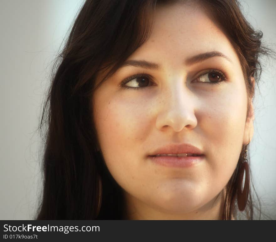 Headshot of a young female. Headshot of a young female