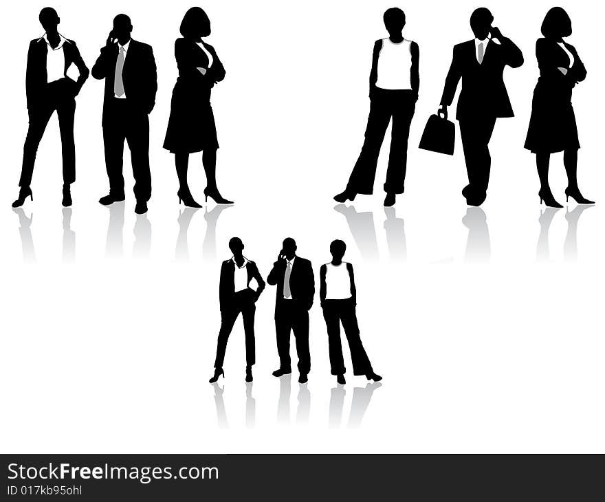 Illustration of businessmen and women. Illustration of businessmen and women