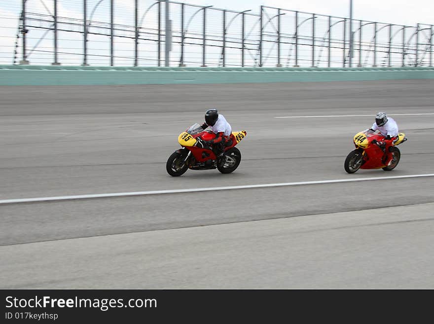 Two Motorcycles running at high speed. Two Motorcycles running at high speed