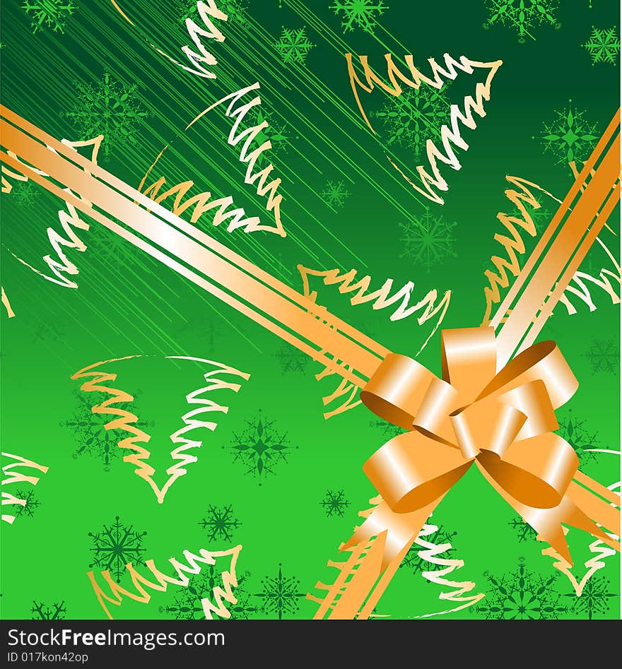 Gift bow ribbon, christmas wrap green