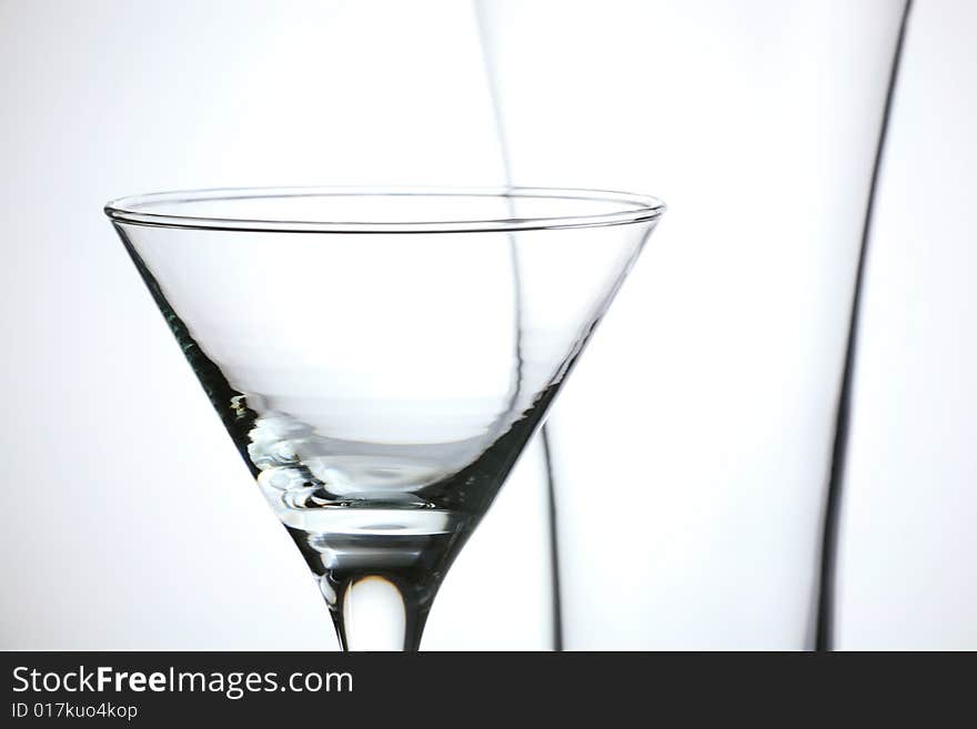 Shot of two empty glass on whiter