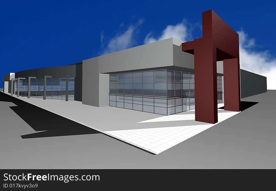 3D render of modern business center