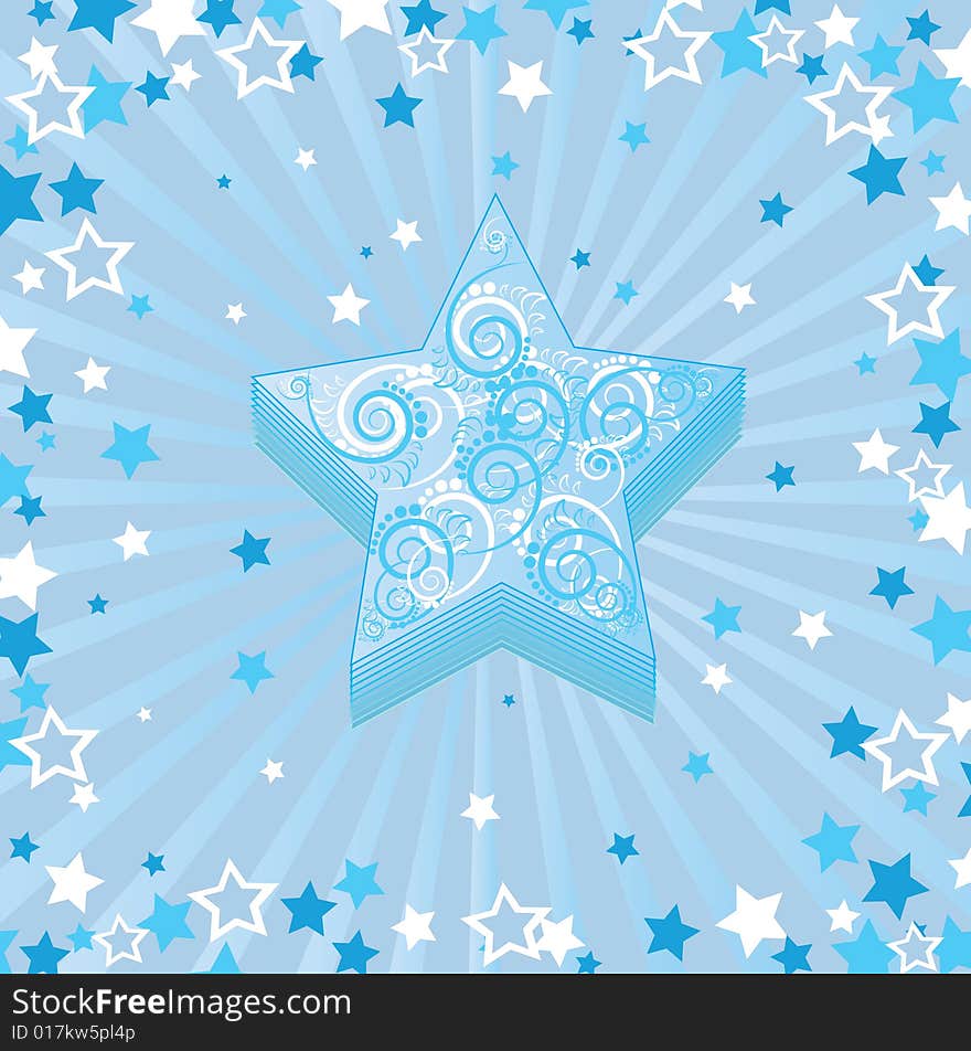 Christmas Blue Stars