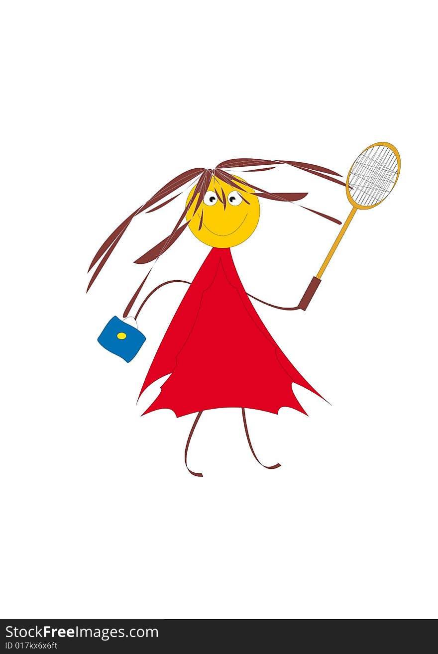 Girl With A Racket.