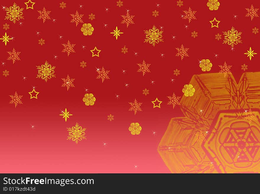 Red Snowflakes background