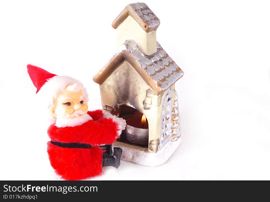 Claus with fireplace