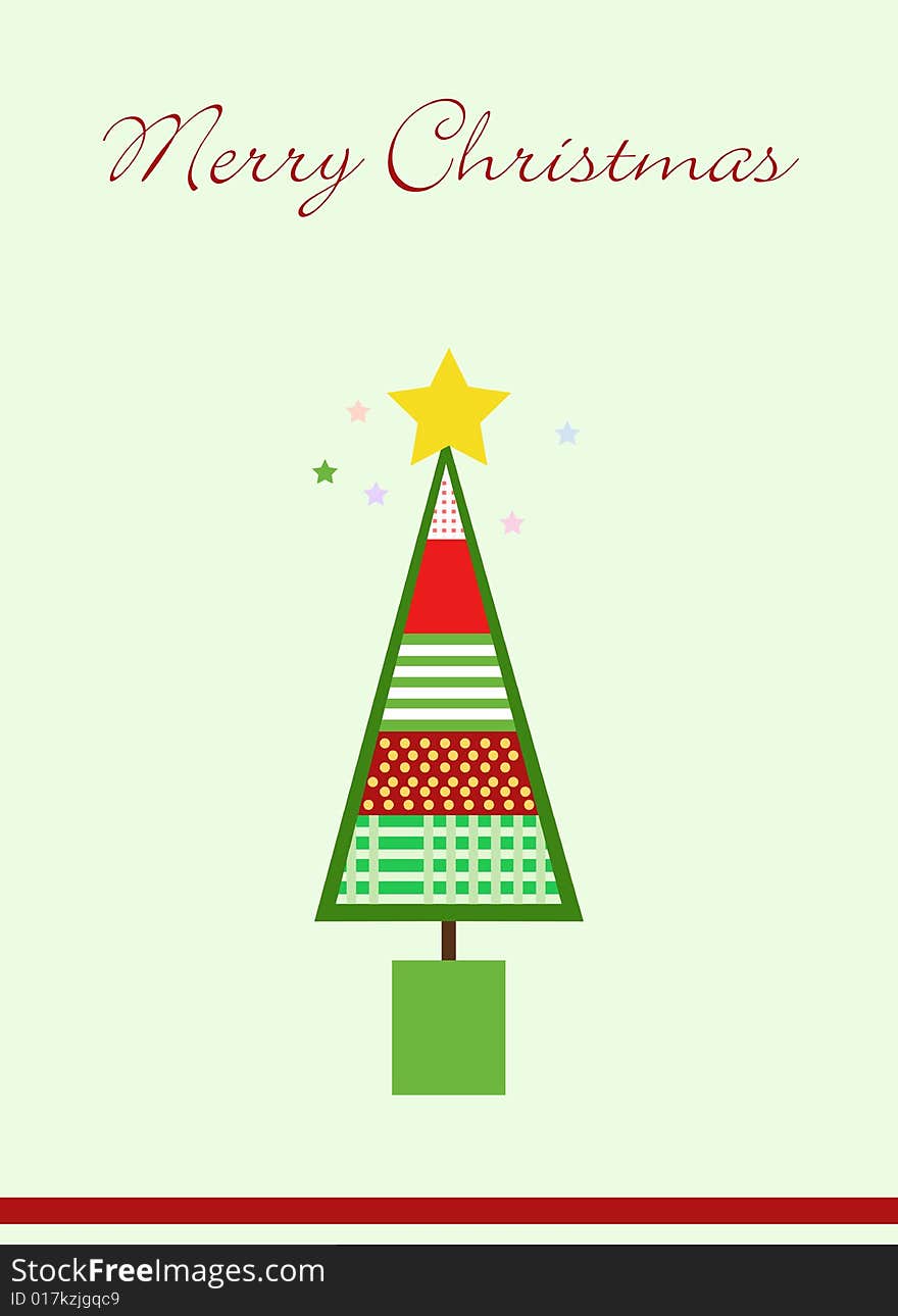 A abstract Line christmas card, vector illustration