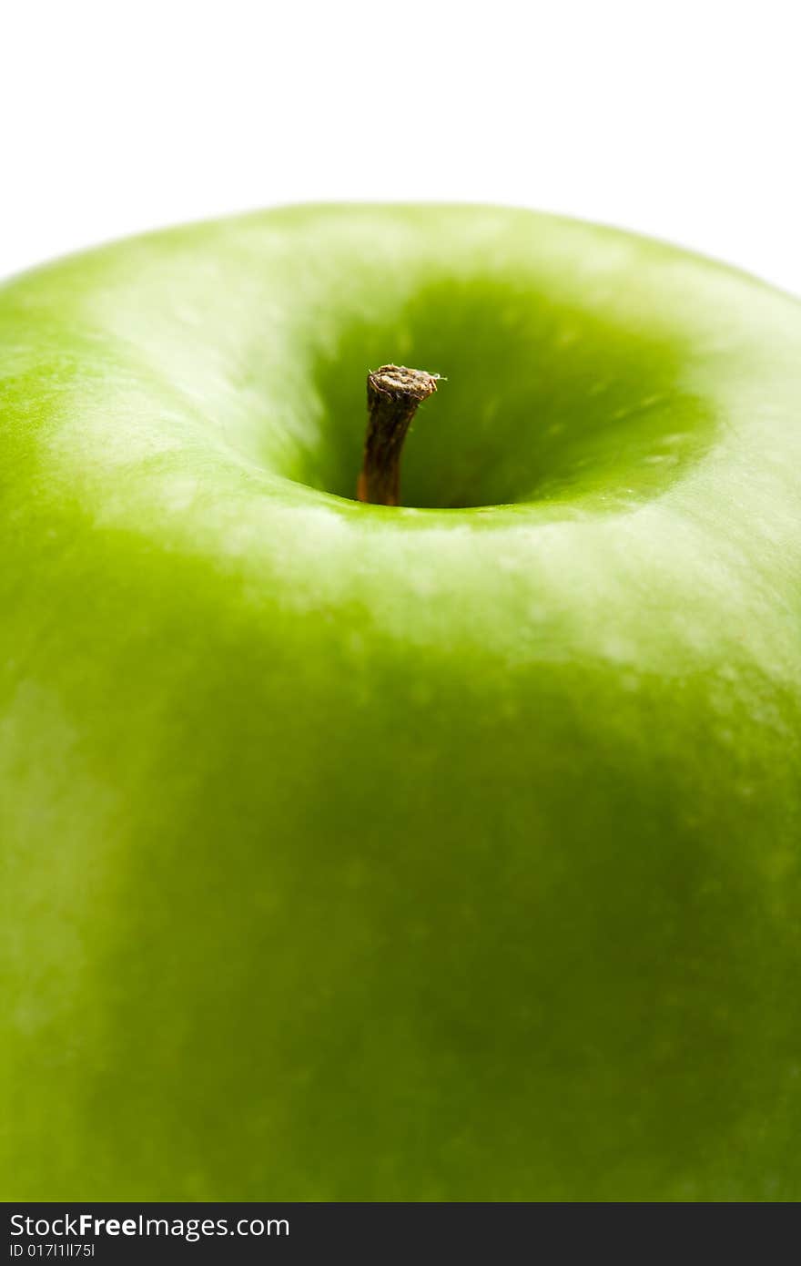 Part of green apple isolated