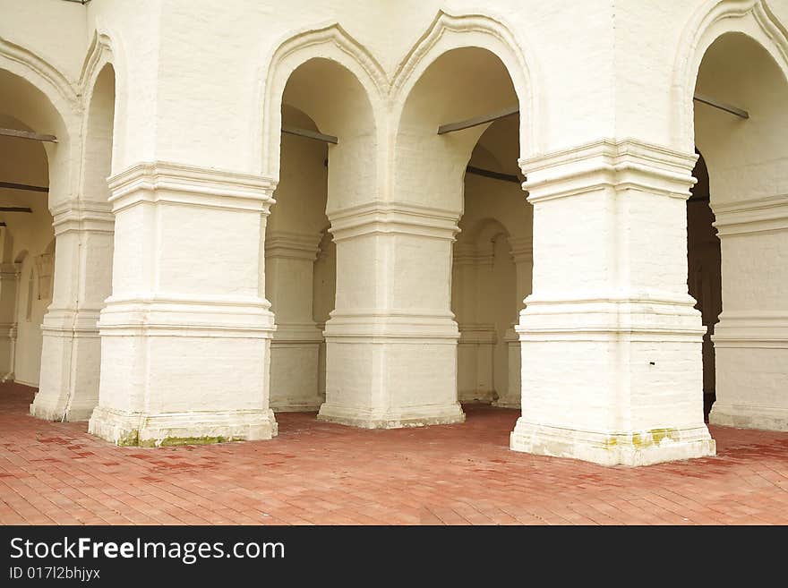 White columns (pillars) of ancient architecture. White columns (pillars) of ancient architecture