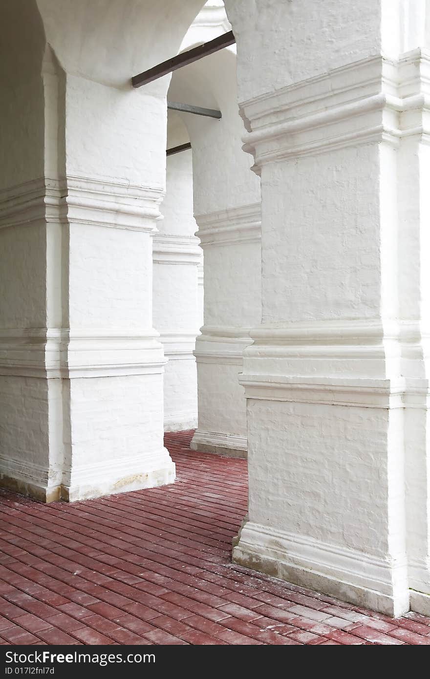 White columns of ancient architecture