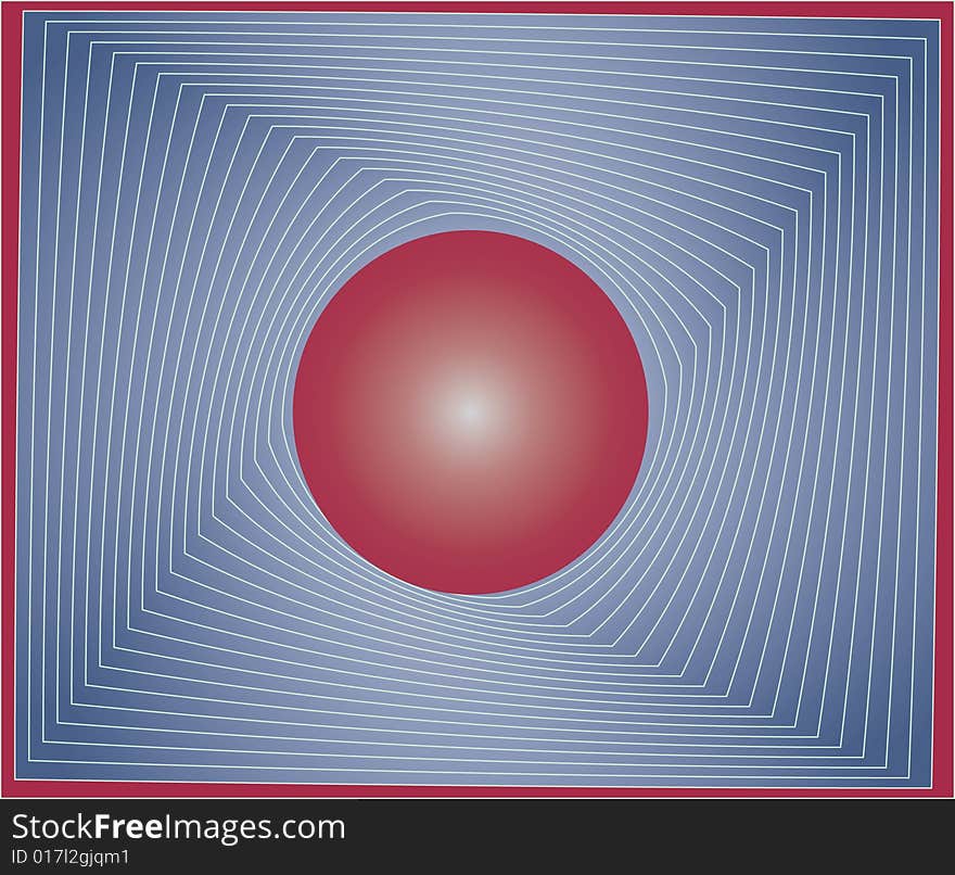 Red sphere in a grey square