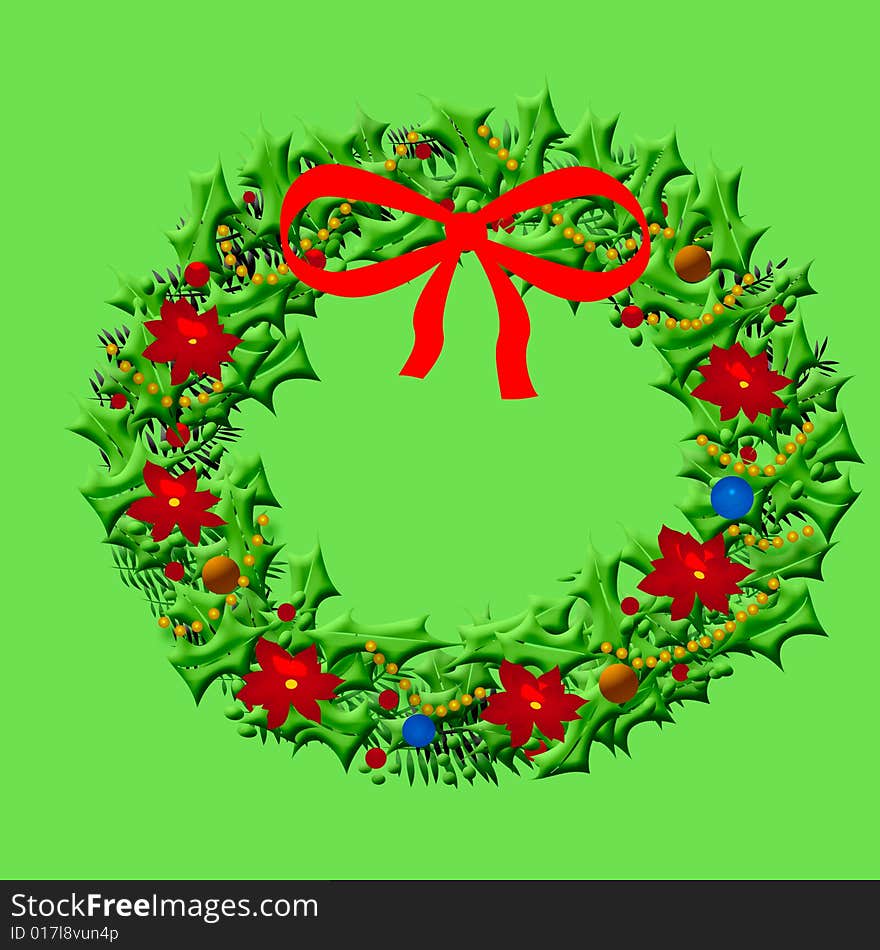 Christmas wreath illustration