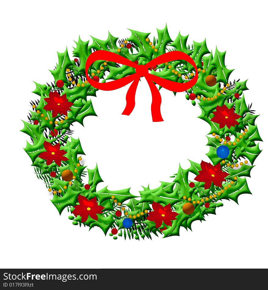 Christmas wreath illustration