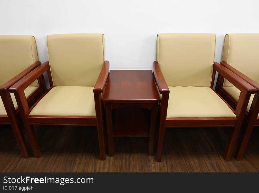 The chairs and table in the meeting room from above. The chairs and table in the meeting room from above