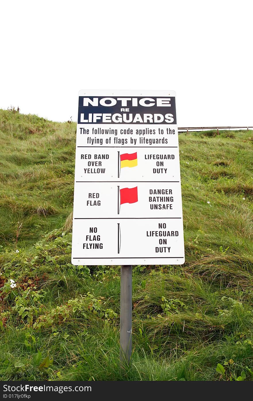 A warning sign about lifeguard rules in kerry ireland. A warning sign about lifeguard rules in kerry ireland