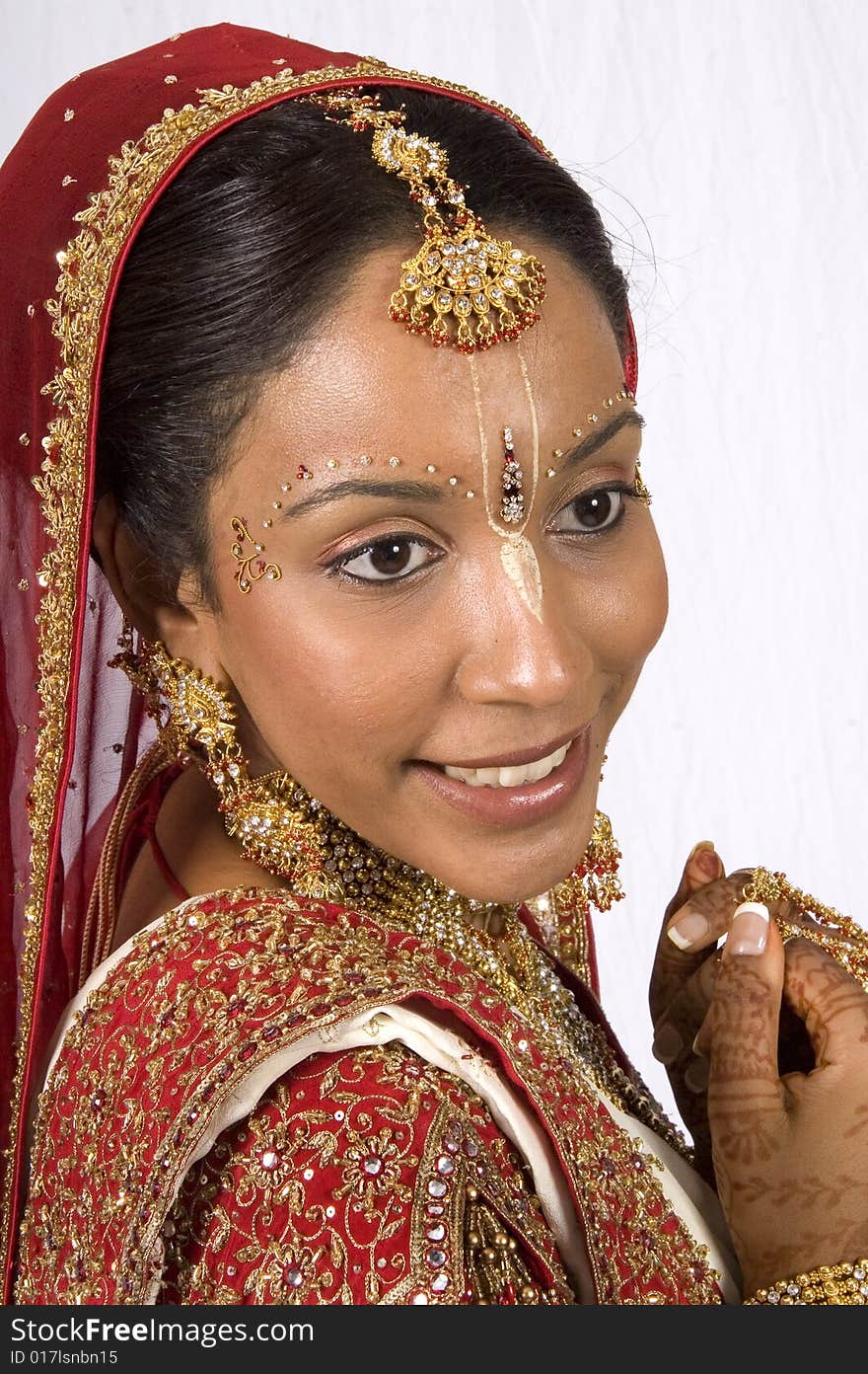 A portrait of a Hare Krishna Bride before going to the Temple to get married.