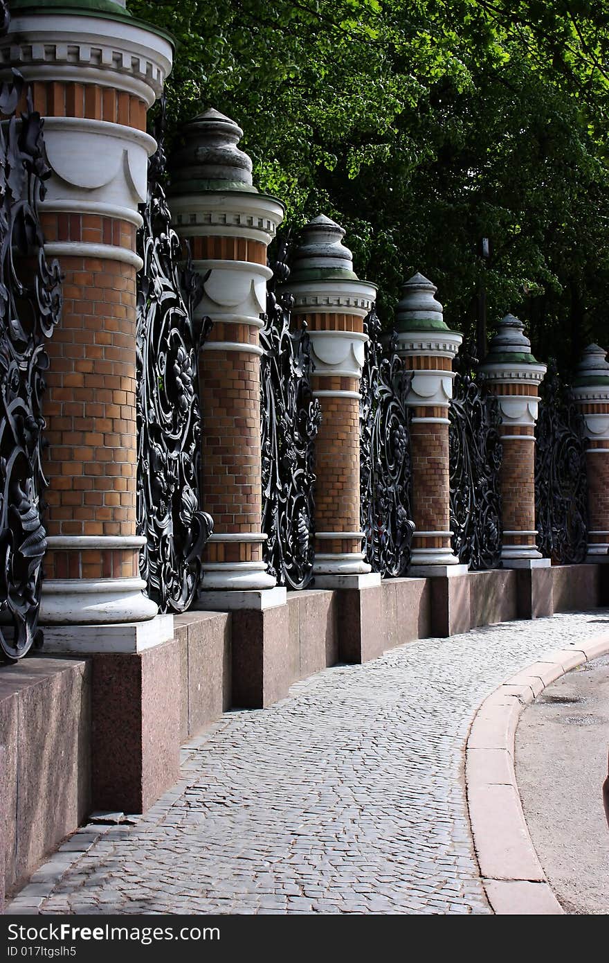Russia. St.Petersburg. The fence of park.