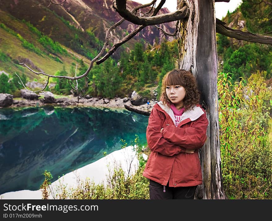 girl and landscape