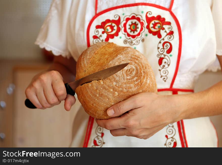 Fresh bread baking home series