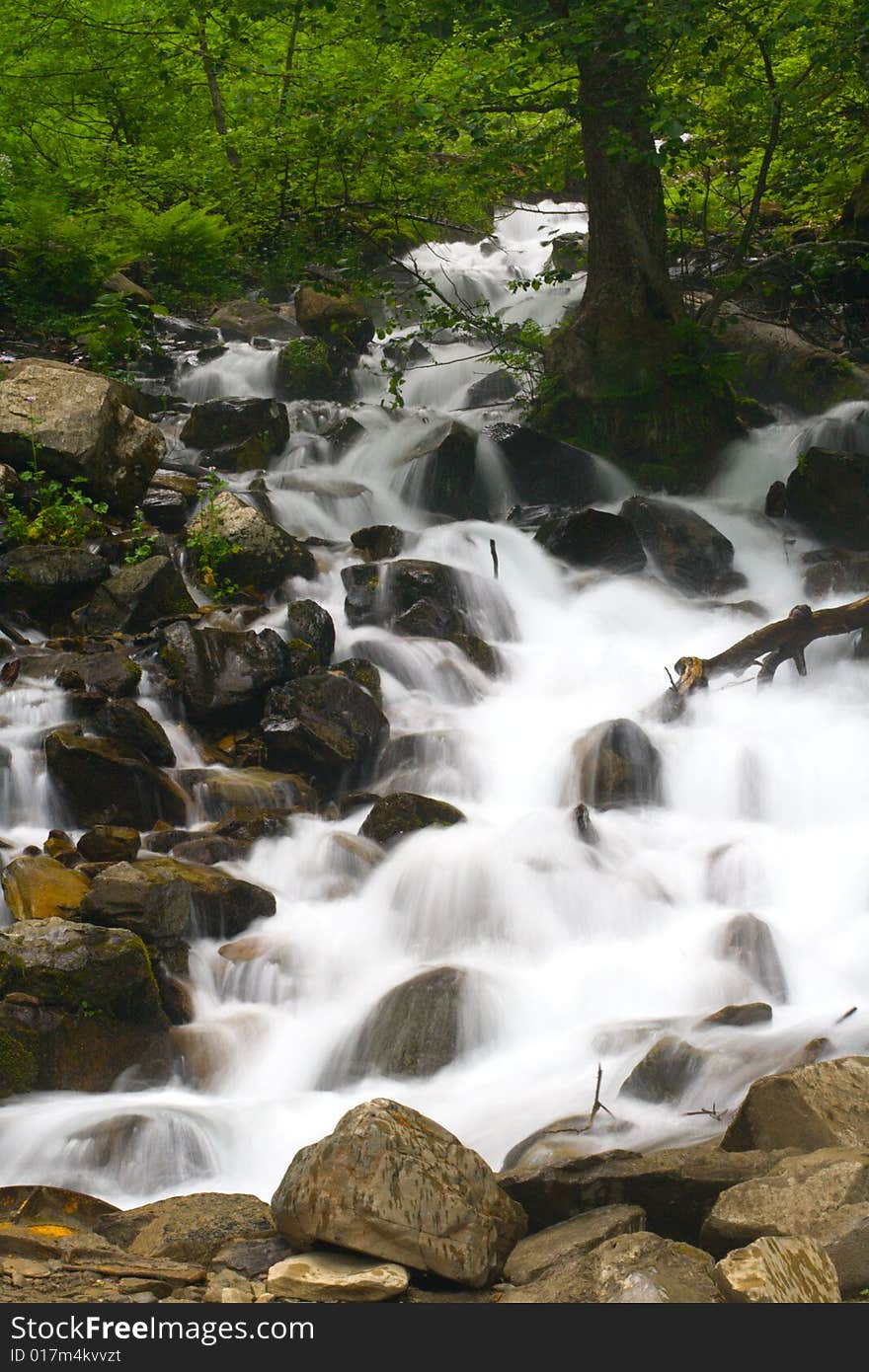 Mountains waterfall