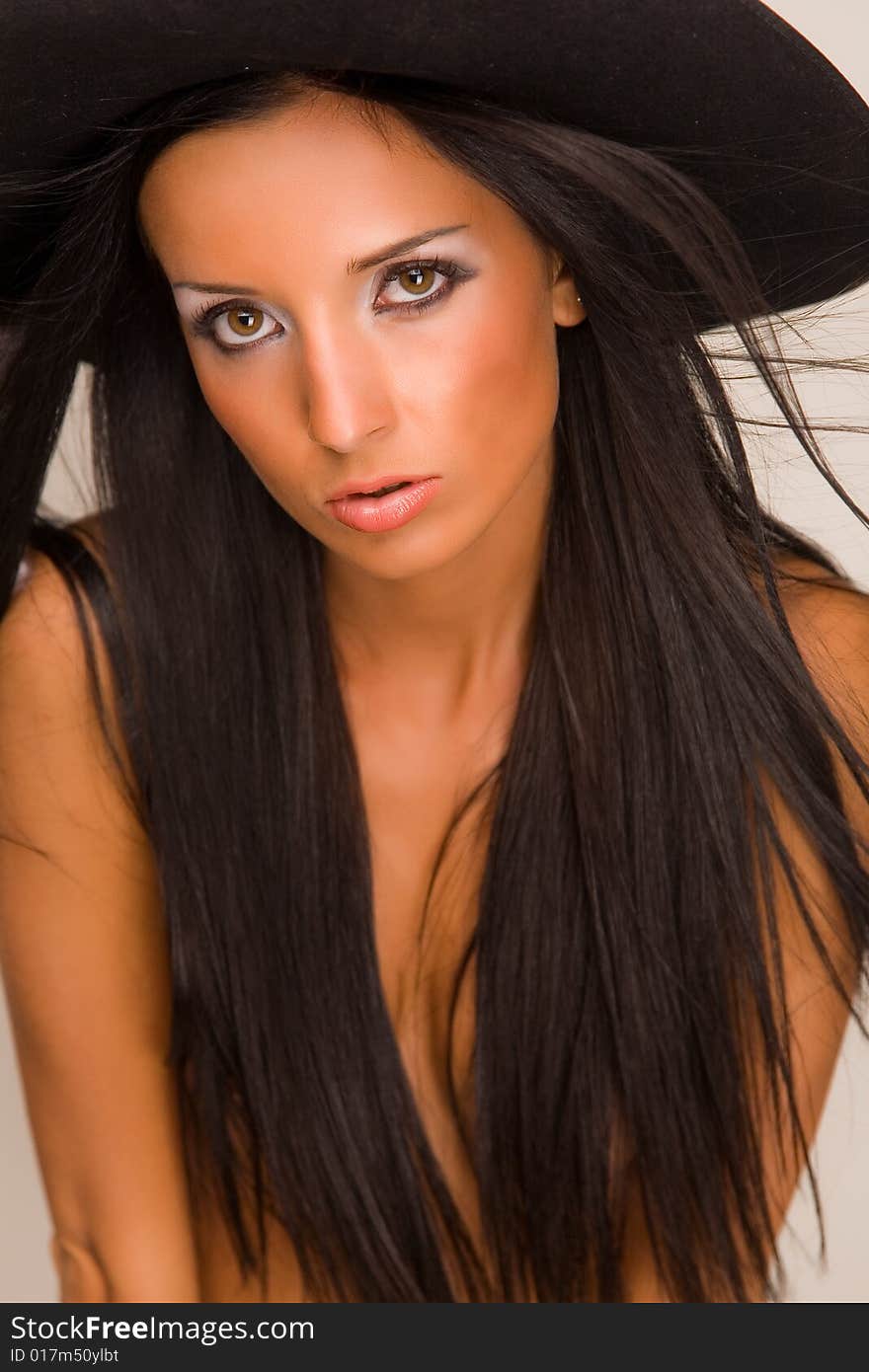 Beautiful Topless Girl In Pirate Hat