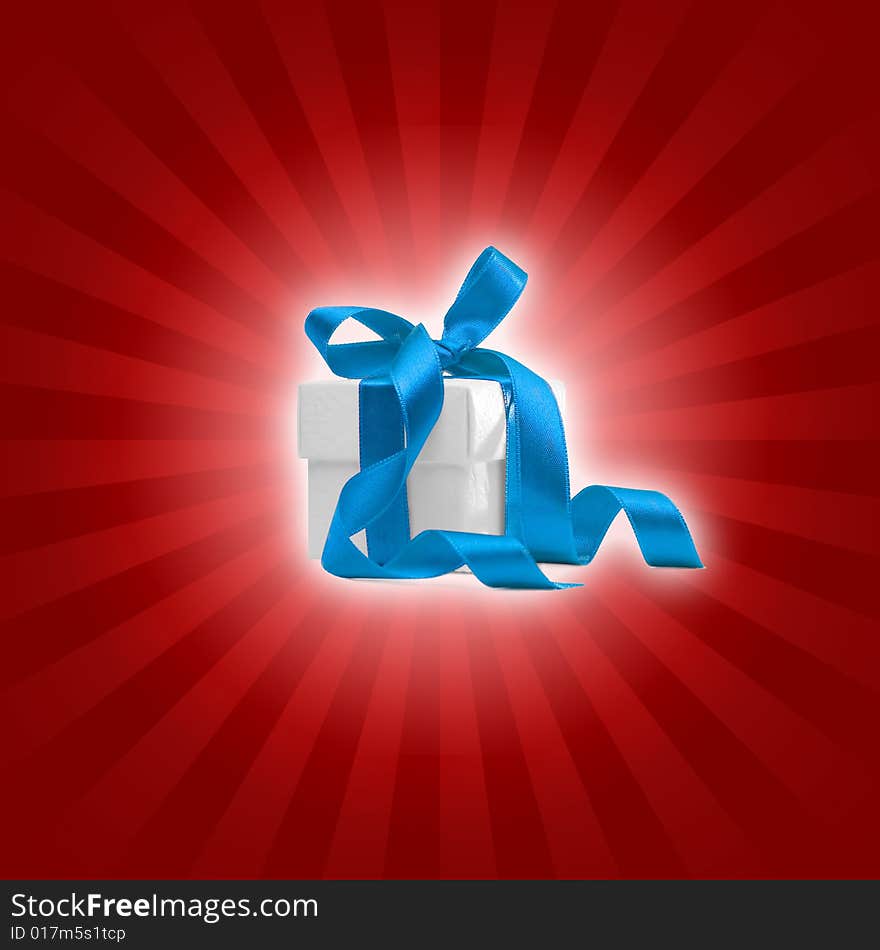 Present box with colored background